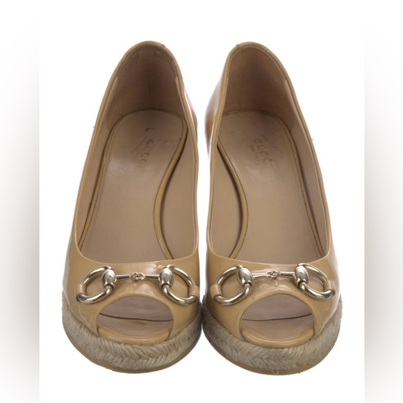 Gucci Peep Toe Horsebit Wedges - Picture 2 of 4